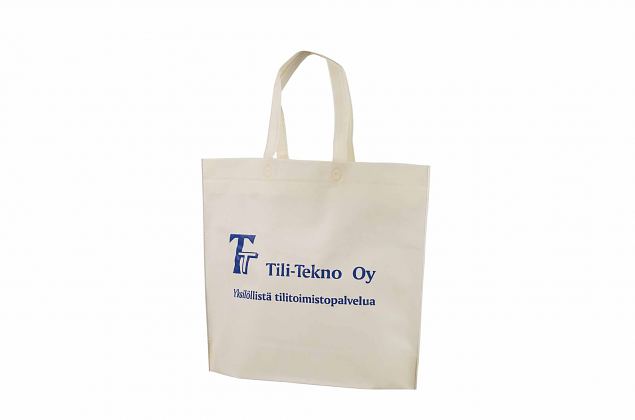 durable beige non-woven bag with print 
