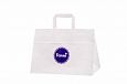 white paper bag with print | Galleri-White Paper Bags with Flat Handles white paper bags with prin