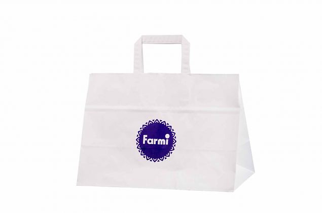 white paper bags with print 