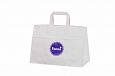white paper bags with print | Galleri-White Paper Bags with Flat Handles white paper bag with rope