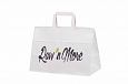 durable white paper bag with print | Galleri-White Paper Bags with Flat Handles durable white pape