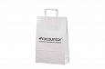 durable white paper bag with print | Galleri-White Paper Bags with Flat Handles durable white kraf