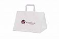 white kraft paper bag with print | Galleri-White Paper Bags with Flat Handles white paper bags wit