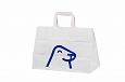 white kraft paper bags with print | Galleri-White Paper Bags with Flat Handles durable white paper