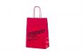 white paper bag with printed design | Galleri red color kraftpaper bag with logo print 