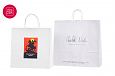 Valge trkiga paberkott | Fotogalerii- valged paberkotid, millele trkitud klientide logod Valgete
