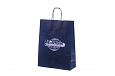 white paper bag with personal logo | Galleri blue paper bag with logo print 