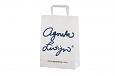 White paper bag with flat handles with personal logo. Includ.. | Bildgalleri - Vita papperskassar 