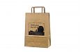 brun papperskasse med personlig logotyp | Bildegalleri - Ekologiska papperskassar med platta handt