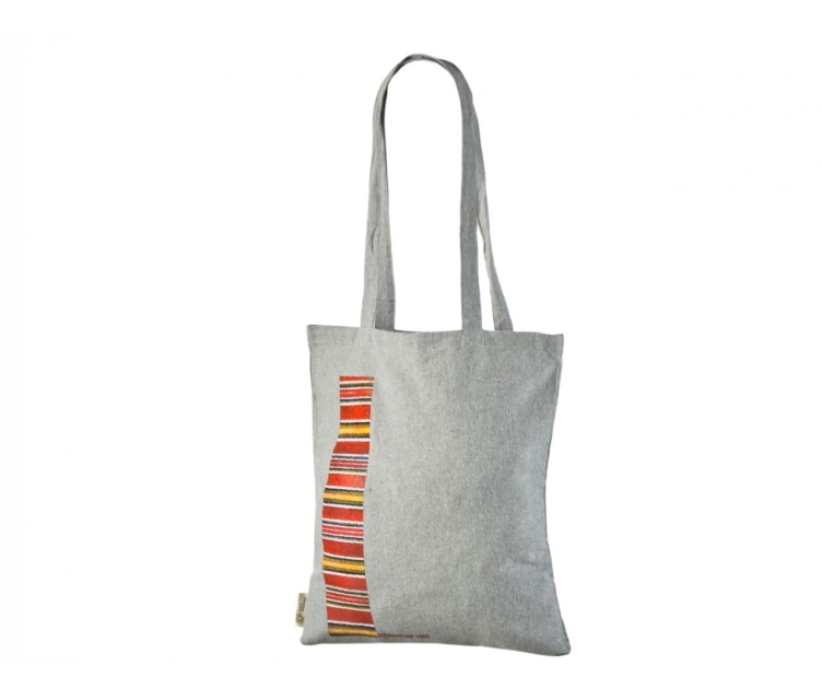 Helehallid ümbertöödeldud puuvillast kotid logoga