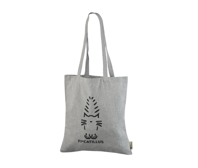 Helehallid ümbertöödeldud puuvillast kotid personaalse trükiga