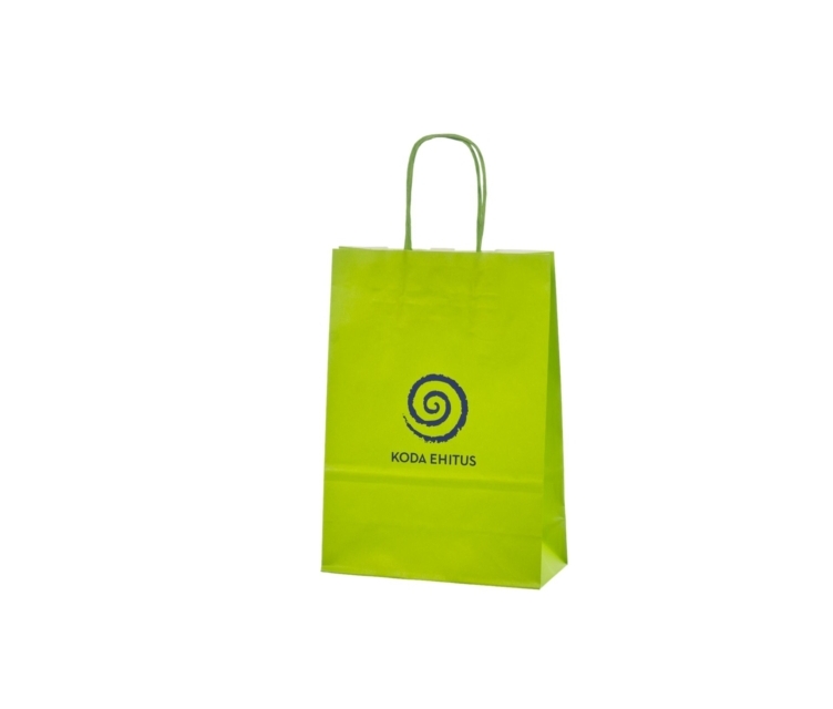 Helerohelised nöörsangadega karaftpaberist paberkotid logodega