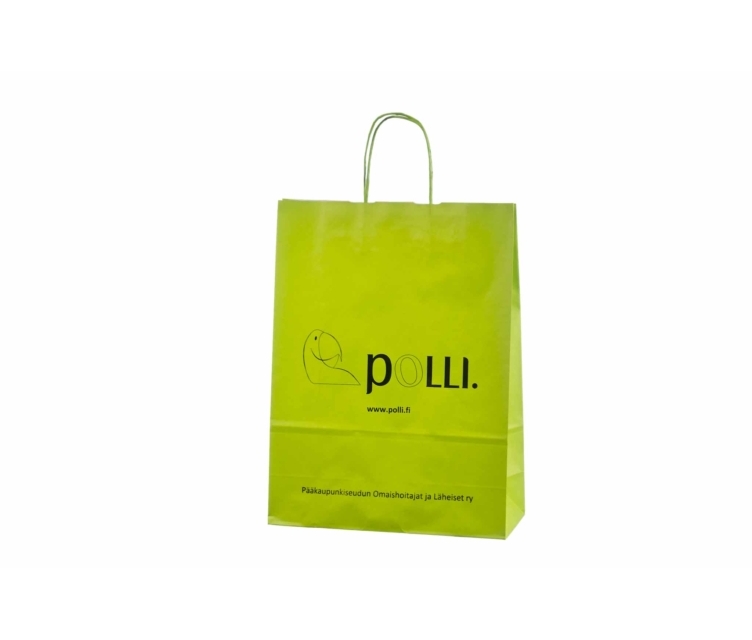 Helerohelised nöörsangadega karaftpaberist paberkotid logoga