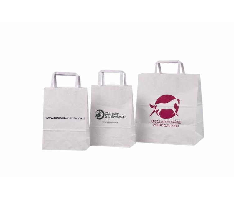 Lgoga valged paberkotid lamesangadega