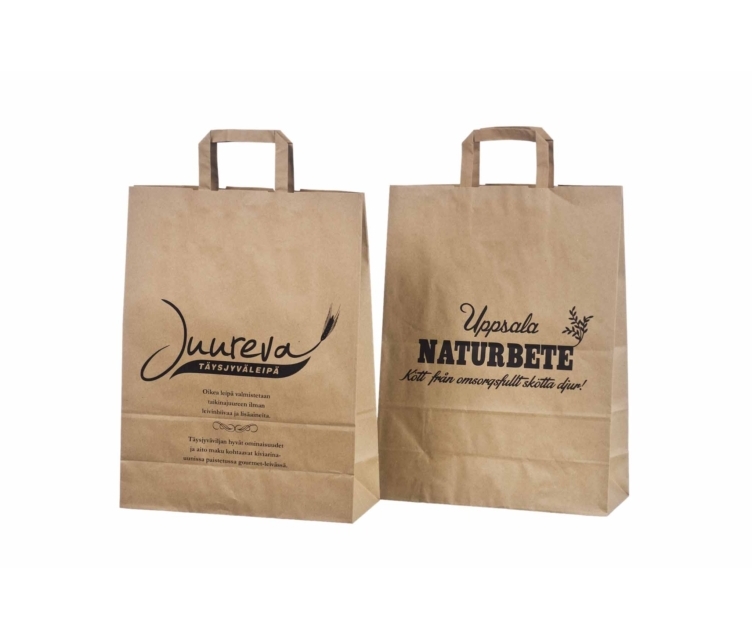 Logoga jõupaberist lamesangadega kotid