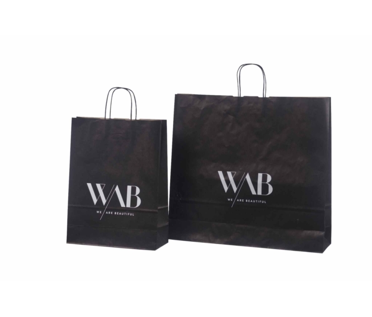 Mustad paberkotid logoga