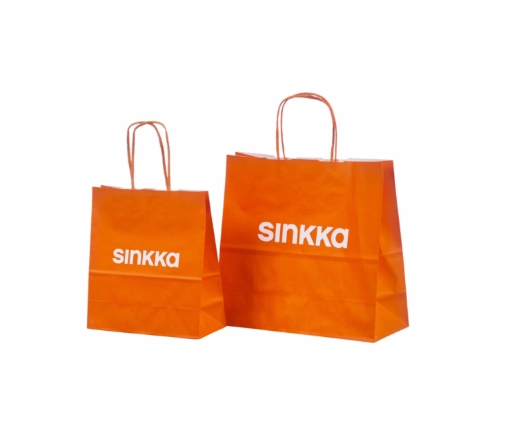 Oranžid paberkotid personaalse trükiga