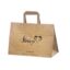 Pruun personaalse trükiga take away paberkott mõõtudega 35x17x24,5 cm