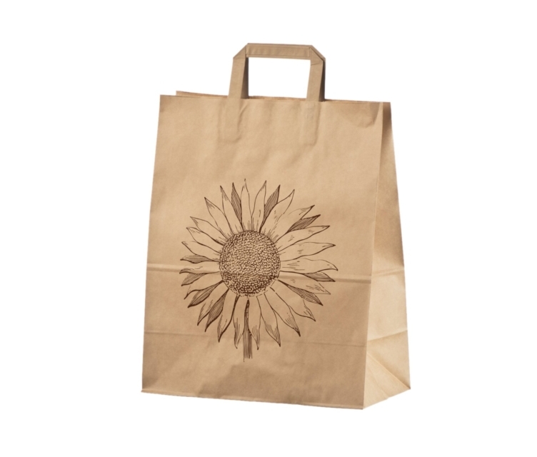 Pruun take away paberkott mõõtudega 35x17x40 cm