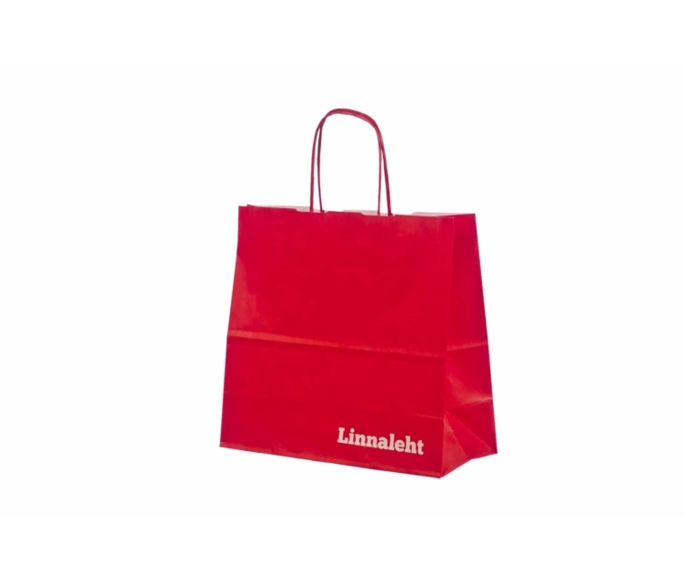 Punased paberkotid personaalse trükiga