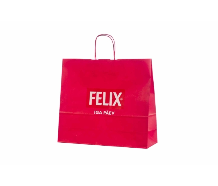 Punased paberkotid personaliseeritud trükiga