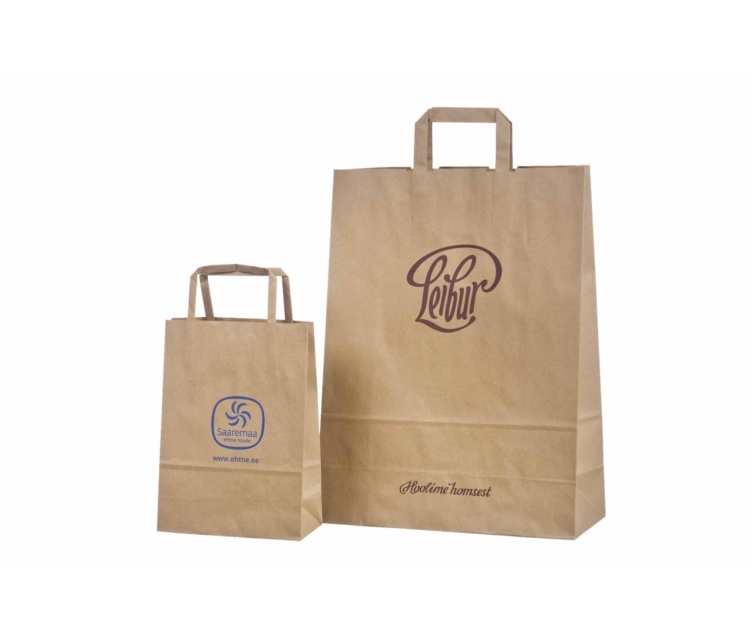 Trükiga jõupaberist lamesangadega kotid