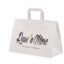 Valge take away paberkott mõõtudega 35x17x24,5 cm logoga