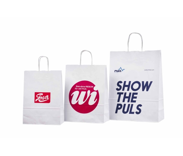 Valged nöörsangadega paberkotid