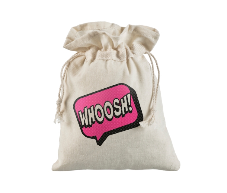 15×21 cm nööriga kinni seotav riidest kott trükiga