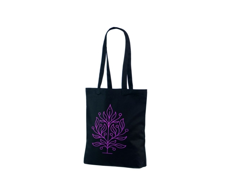 Musta värvi vastupidavast riidest kott logo pealetrükiga