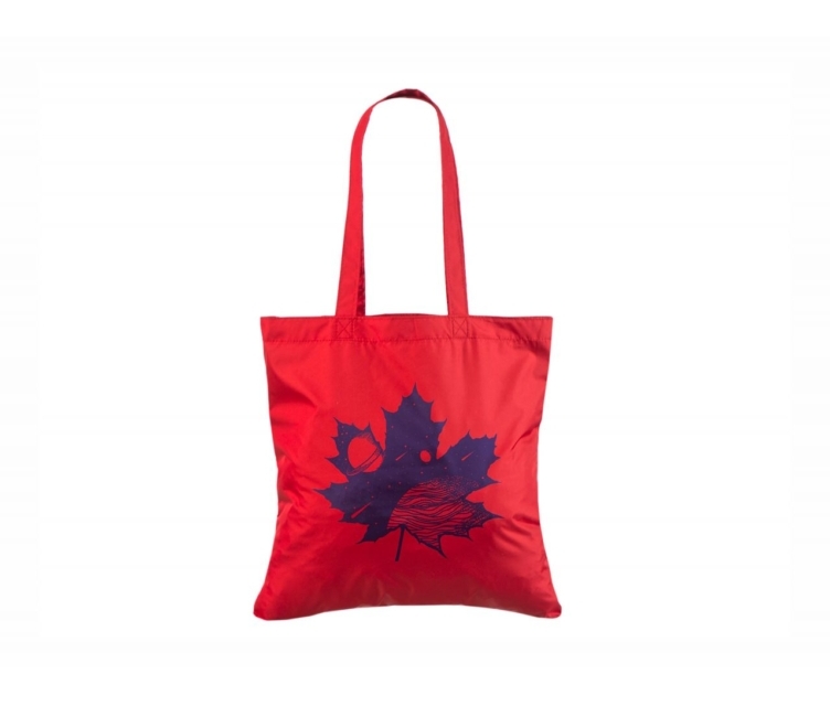 Punast värvi vetthülgavast nailonist kott personaalse logoga