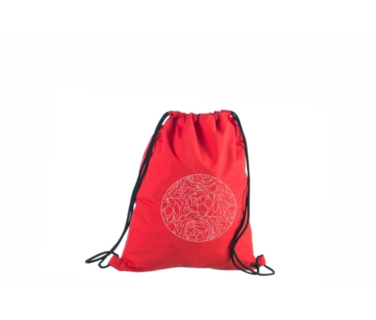 Punast värvi vetthülgavast nailonist seljakott personaalse logoga