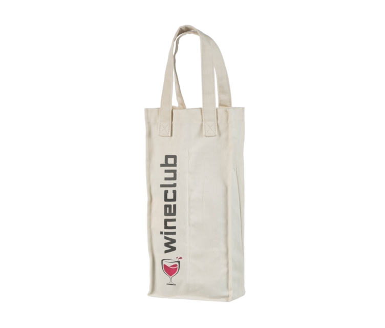 Riidest pudelikott 2 pudelile trükiga