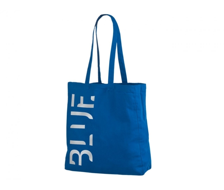 Sinist värvi küljevoldiga riidest kott