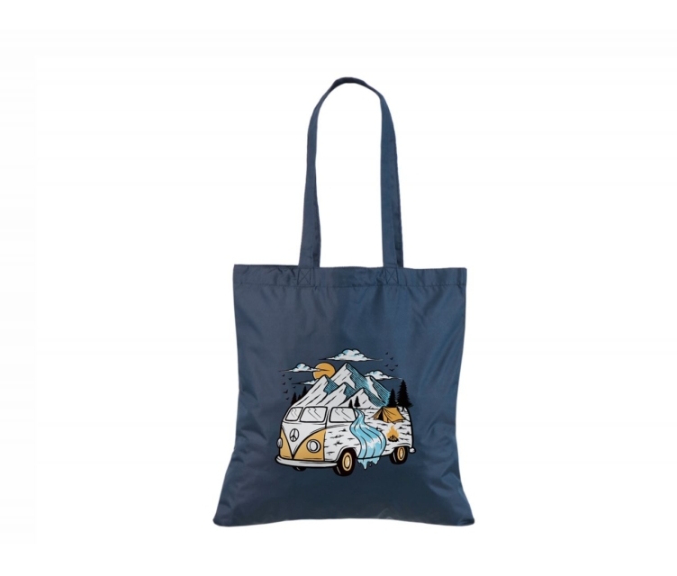 Sinist värvi vetthülgavast nailonist kott logoga