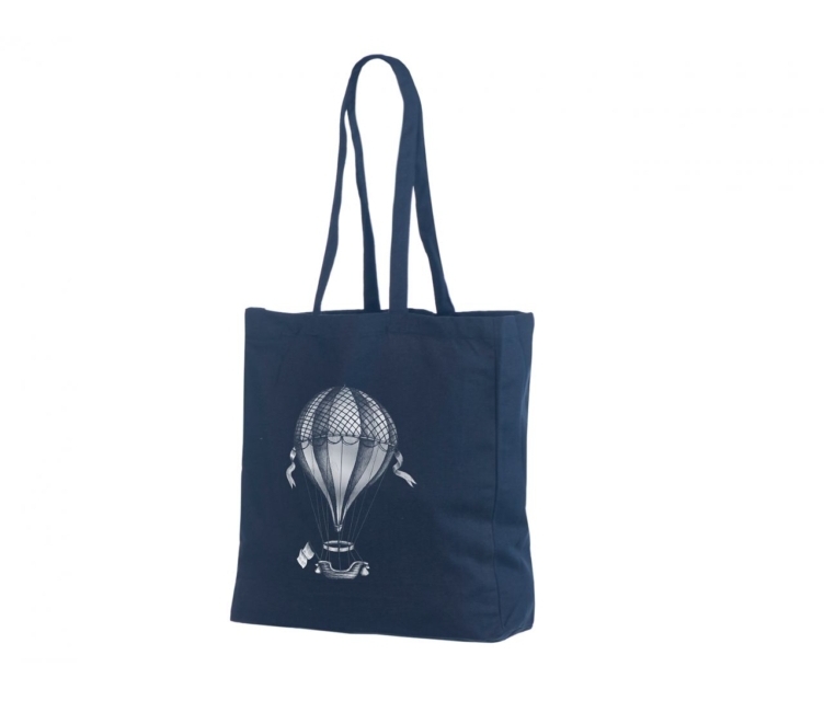 Tumesinist värvi küljevoldiga riidest kott logo trükiga