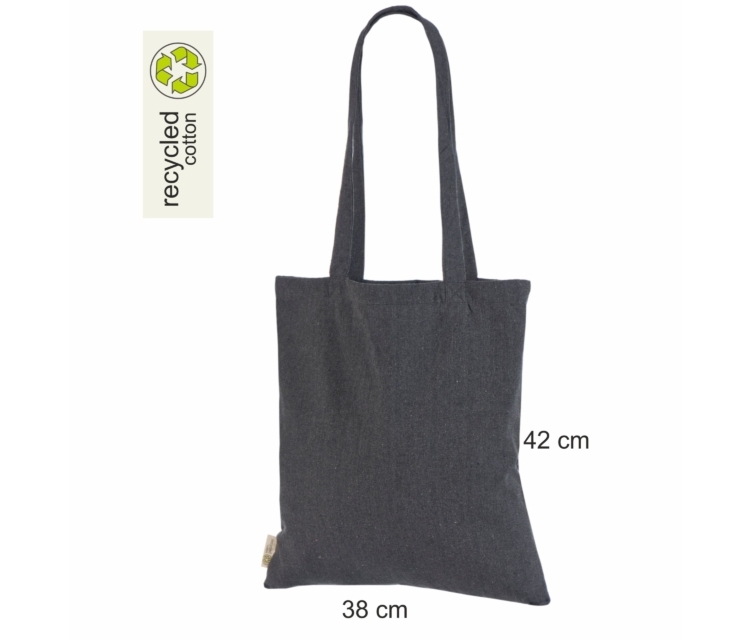 Tumehallid ümbertöödeldud puuvillast kotid