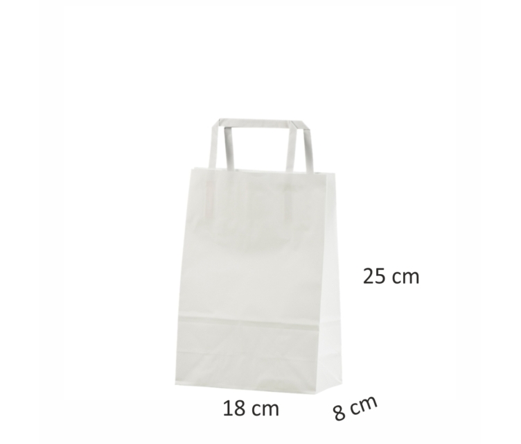 Valged lamedate sangadega paberkotid