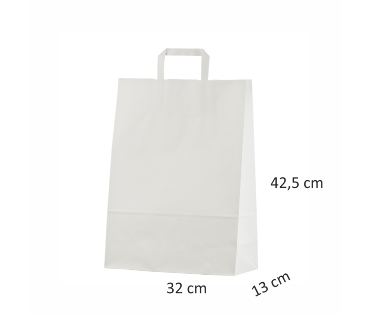 Valged lamedate sangadega paberkotid