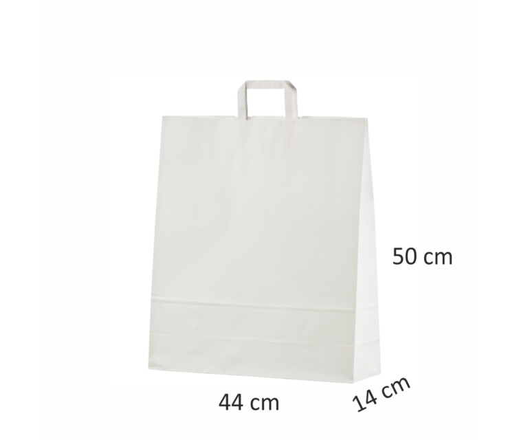 Valged lamedate sangadega paberkotid