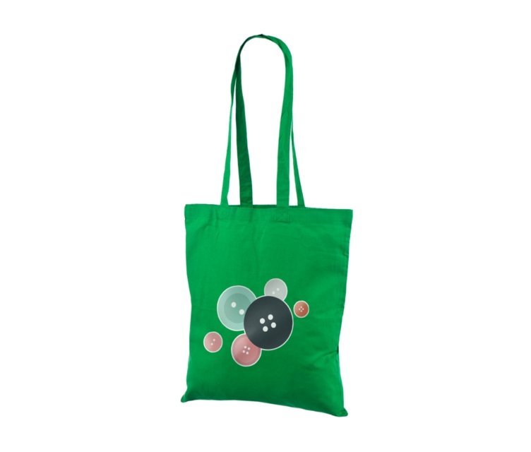 Rohelist värvi riidest kotid personaalse logo trükiga