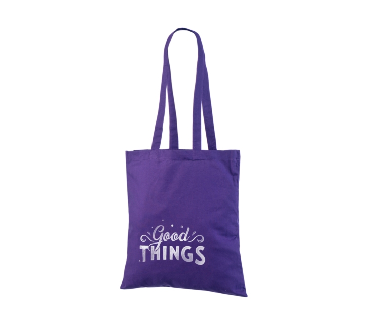 Lillat värvi riidest kott logoga