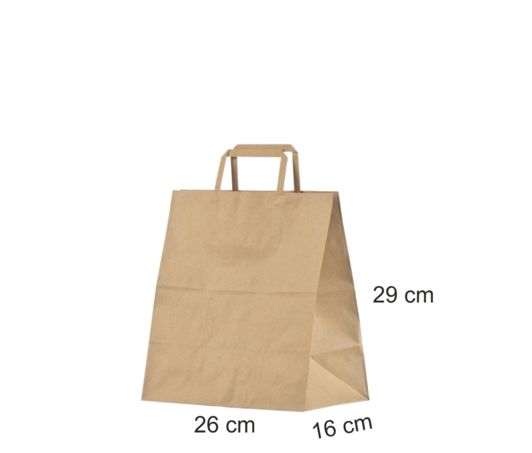 Pruun take away paberkott 26x16x29 cm