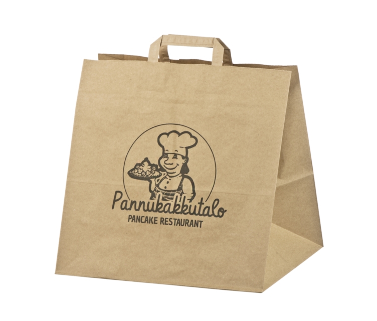 Pruun take away paberkott mõõtudega 35x23x25 cm