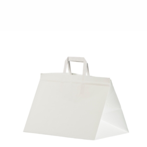 Valge take away paberkott mõõtudega 35x23x25 cm