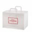 Valge prindiga take away paberkott mõõtudega 35x17x24,5 cm