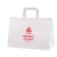 Valge take away paberkott mõõtudega 35x17x24,5 cm trükiga