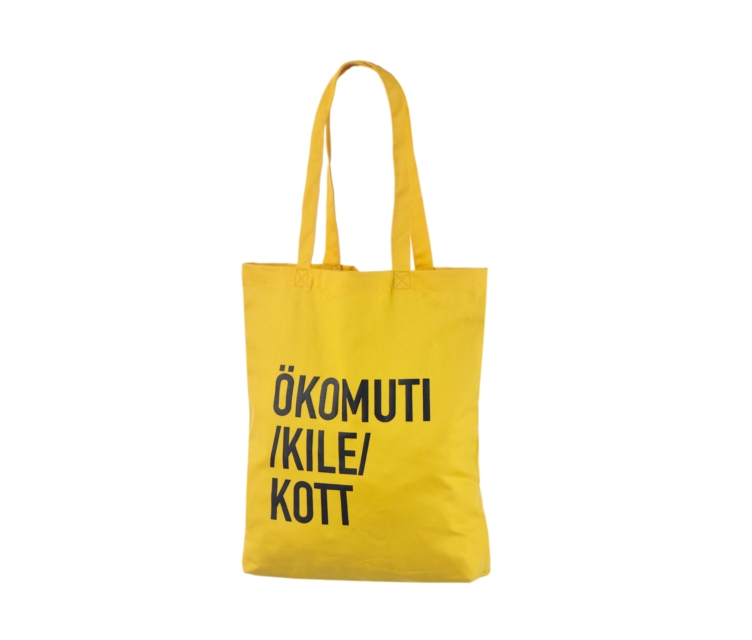 Kollast värvi riidest kotid personaalse logo trükiga
